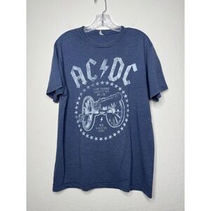 ACDC For Those About To Rock Cannon Graphic T-Shirt Mens Size L Blue Band Tee